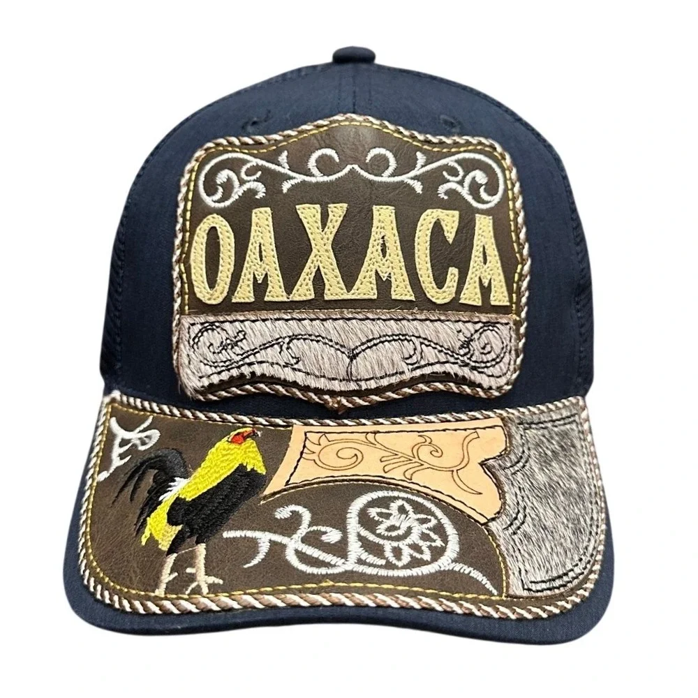 Oaxaca Trucker Hat Cap Snapback Adjustable Navy Blue New